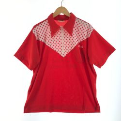 〇〇 king louie メンズ ボーリングシャツ サイズL レッド×ホワイト Bランク