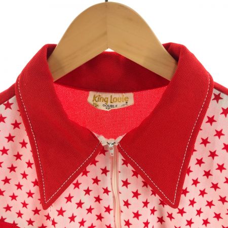  king louie メンズ ボーリングシャツ サイズL レッド×ホワイト