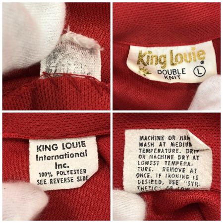  king louie メンズ ボーリングシャツ サイズL レッド×ホワイト