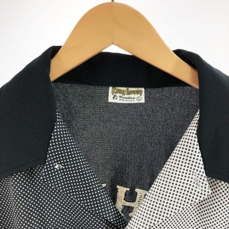  KIMG LOUIE メンズ ボーリングシャツ サイズL ブラック×ホワイト