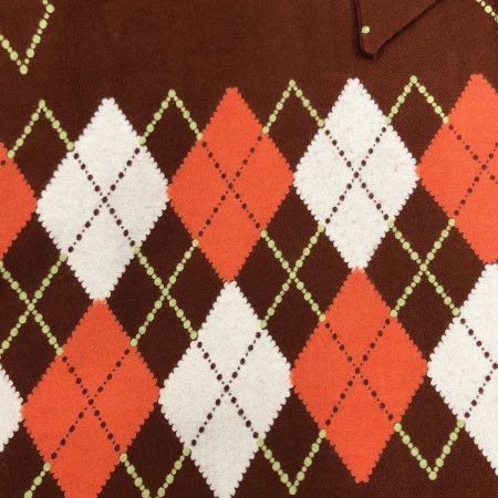  dry bones メンズ ギャバジャン Gabardine Jacket アーガイル柄 サイズL TALONZIP ブラウン×オレンジ