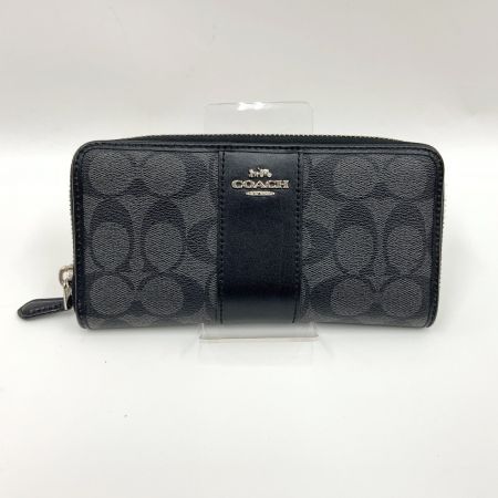  COACH コーチ シグネチャー  ラウンドファスナー長財布 54630 ブラック