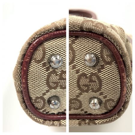  GUCCI グッチ GGキャンバス トートバッグ ハンドバッグ 113015 ベージュ x ワインレッド