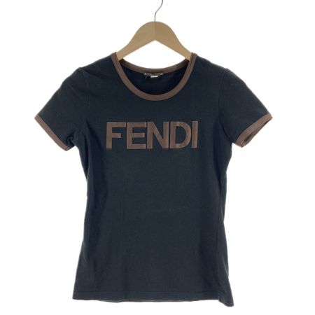  FENDI フェンディ ロゴ リンガー Tシャツ 表記サイズ 44 ブラウン