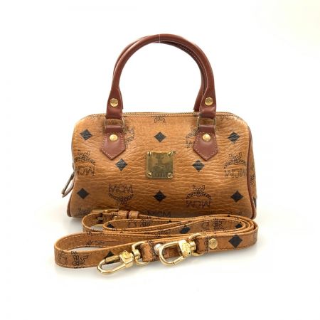  MCM エムシーエム ヴィセトス ミニボストンバッグ ハンドバッグ ブラウン