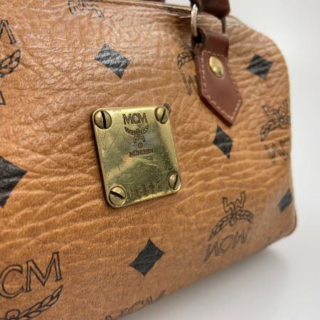  MCM エムシーエム ヴィセトス ミニボストンバッグ ハンドバッグ ブラウン