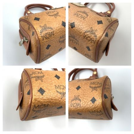  MCM エムシーエム ヴィセトス ミニボストンバッグ ハンドバッグ ブラウン
