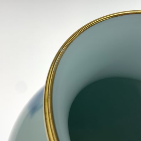  OKURA 花瓶 花器 花入れ ブルーローズ 薔薇 金彩