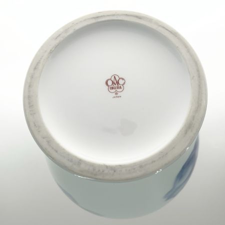  OKURA 花瓶 花器 花入れ ブルーローズ 薔薇 金彩