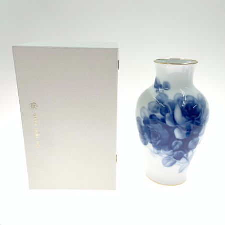  OKURA 花瓶 花器 花入れ ブルーローズ 薔薇 金彩