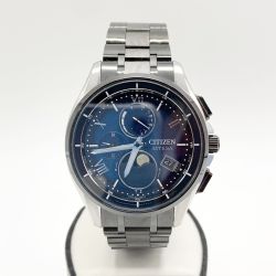 〇〇 CITIZEN シチズン アテッサ DENPA Limited Models YOZORA Collection エコドライブ 腕時計 H874-005HK03 ブルー  x ブラック Bランク