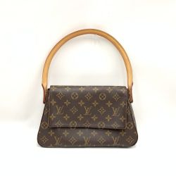 〇〇 LOUIS VUITTON ルイヴィトン モノグラム ミニ ルーピング セミショルダーバッグ M51147 ブラウン Bランク