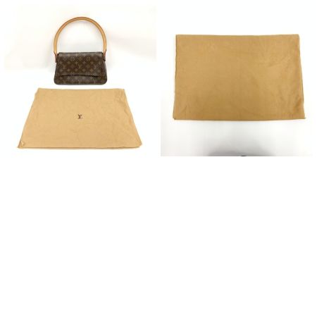  LOUIS VUITTON ルイヴィトン モノグラム ミニ ルーピング セミショルダーバッグ M51147 ブラウン