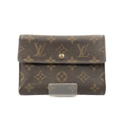 〇〇 LOUIS VUITTON ルイヴィトン モノグラム ポルトトレゾール エテュイ パピエ 三つ折り短財布 M61202 ブラウン Bランク
