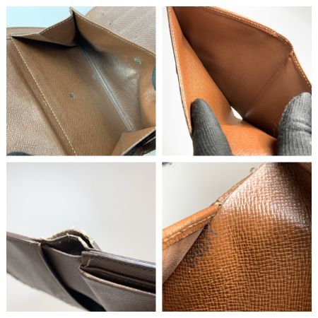  LOUIS VUITTON ルイヴィトン モノグラム ポルトトレゾール エテュイ パピエ 三つ折り短財布 M61202 ブラウン