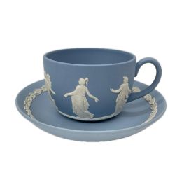 Wedgwood ウェッジウッド 食器 カップ&ソーサー JASPER ダンシングアワー  ペールブルー Bランク