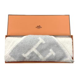〇〇 HERMES エルメス Hロゴ アヴァロン ハンドタオル タオル 102192M ブルー x ブルー Sランク