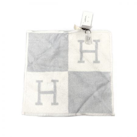  HERMES エルメス Hロゴ アヴァロン ハンドタオル タオル 102192M ブルー x ブルー