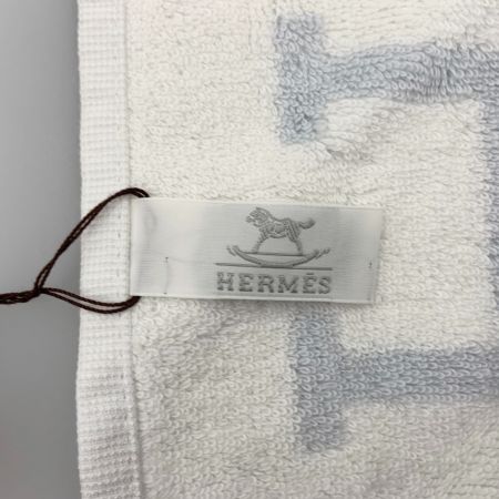  HERMES エルメス Hロゴ アヴァロン ハンドタオル タオル 102192M ブルー x ブルー