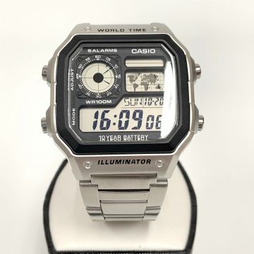 CASIO カシオ チープカシオ チプカシ クォーツ 腕時計 AE-1200WHD-1A シルバー｜中古｜なんでもリサイクルビッグバン