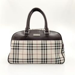 〇〇 BURBERRY バーバリー ノバチェック ボストンバッグ ハンドバッグ ブラウン Bランク