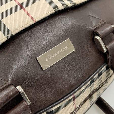  BURBERRY バーバリー ノバチェック ボストンバッグ ハンドバッグ ブラウン