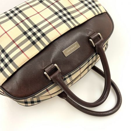  BURBERRY バーバリー ノバチェック ボストンバッグ ハンドバッグ ブラウン