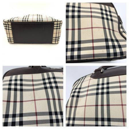  BURBERRY バーバリー ノバチェック ボストンバッグ ハンドバッグ ブラウン