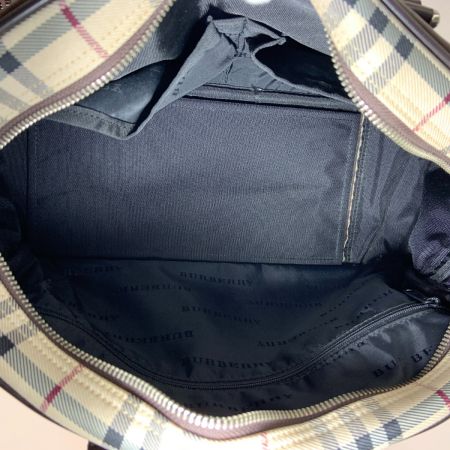  BURBERRY バーバリー ノバチェック ボストンバッグ ハンドバッグ ブラウン