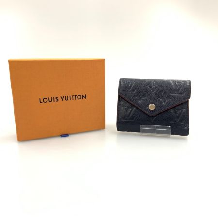  LOUIS VUITTON ルイヴィトン モノグラム アンプラント ポルトフォイユ ヴィクトリーヌ 三つ折り短財布 M64577 ネイビー