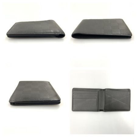  LOUIS VUITTON ルイヴィトン ダミエ アンフィニ ポルトフォイユ ミュルティプル 二つ折り短札入れ N63124 ブラック