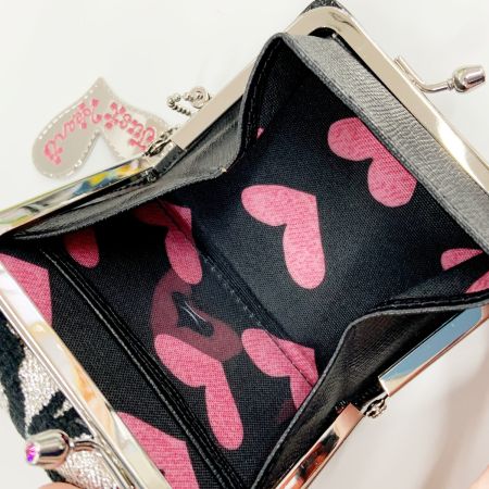  Think Bee シンクビー ゼブラ柄 ラインストーン 3つ折り財布 バンキッシュゼブラ ブラック x シルバー