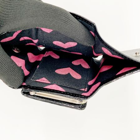  Think Bee シンクビー ゼブラ柄 ラインストーン 3つ折り財布 バンキッシュゼブラ ブラック x シルバー