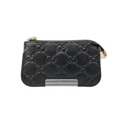 〇〇 GUCCI グッチ キーリング付き コインケース 447964 1000 ブラック Bランク