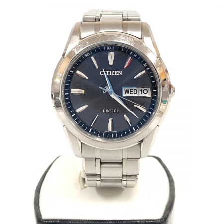 CITIZEN シチズン エクシード エコドライブ ソーラー電波クォーツ 腕時計 H10B-TO15620 シルバー x ブラック  ｜中古｜なんでもリサイクルビッグバン