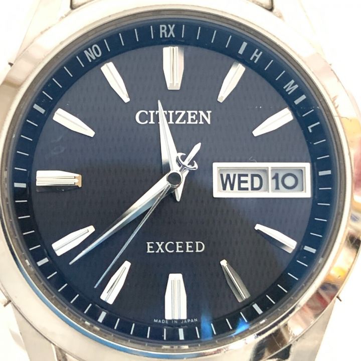 CITIZEN シチズン エクシード エコドライブ ソーラー電波クォーツ 腕時計 H10B-TO15620 シルバー x ブラック  ｜中古｜なんでもリサイクルビッグバン