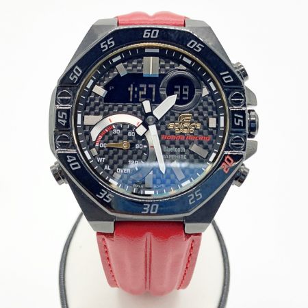  CASIO カシオ エディフィス ホンダレーシング リミテッドエディション クォーツ 腕時計 ECB-10 ブラック x レッド