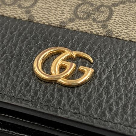  GUCCI グッチ GGマーモント GGスプリーム ミニウォレット 二つ折り財布 658610 ベージュ x 財布