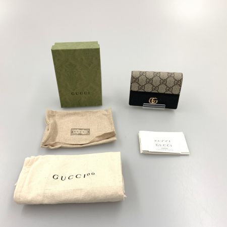  GUCCI グッチ GGマーモント GGスプリーム ミニウォレット 二つ折り財布 658610 ベージュ x 財布