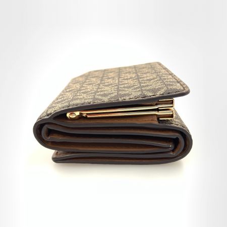  MICHAEL KORS マイケルコース MKシグネチャー コンパクトウォレット 三つ折り財布 ブラウン×ゴールド