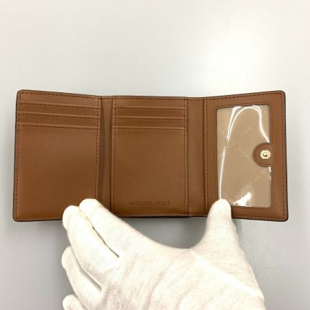  MICHAEL KORS マイケルコース MKシグネチャー コンパクトウォレット 三つ折り財布 ブラウン×ゴールド