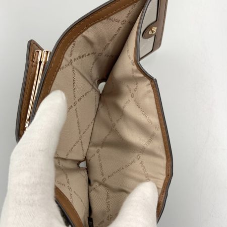  MICHAEL KORS マイケルコース MKシグネチャー コンパクトウォレット 三つ折り財布 ブラウン×ゴールド