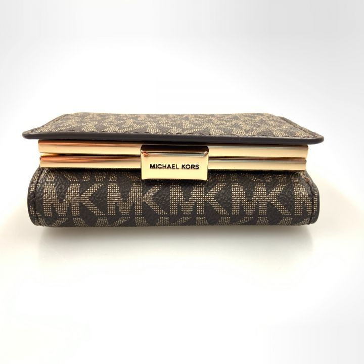 MICHAEL KORS マイケルコース MKシグネチャー コンパクトウォレット 三つ折り財布 ブラウン×ゴールド｜中古｜なんでもリサイクルビッグバン