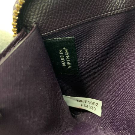  COACH コーチ シグネチャー ラウンドファスナー ウォレット F54630 ベージュ×パープル
