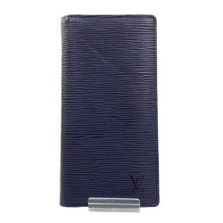 〇〇 LOUIS VUITTON ルイヴィトン エピ ポルトフォイユ ブラザ 二つ折り長財布 M81371 ネイビー Bランク