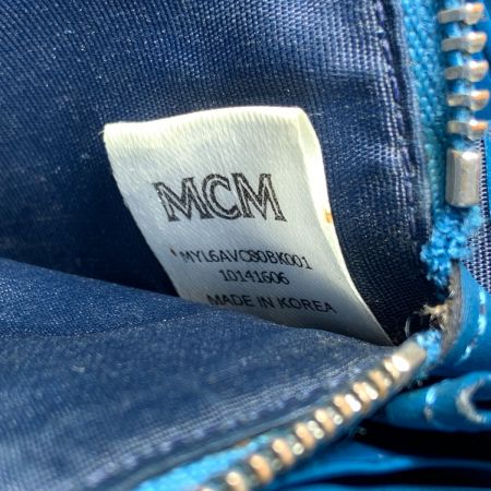  MCM エムシーエム ラウンドファスナー 長財布 MYL6AVC80 BK001 ブラック×ブルー x ブルー