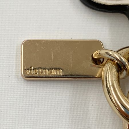  COACH コーチ 花形 桜 チャーム キーホルダー キーリング ベージュ