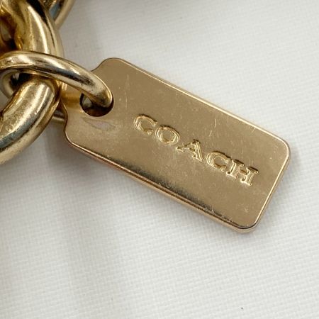  COACH コーチ 花形 桜 チャーム キーホルダー キーリング ベージュ