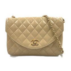 〇〇 CHANEL シャネル マトラッセ シングルフラップ チェーン ショルダーバッグ カーキ Bランク