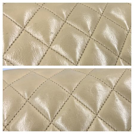  CHANEL シャネル マトラッセ シングルフラップ チェーン ショルダーバッグ カーキ